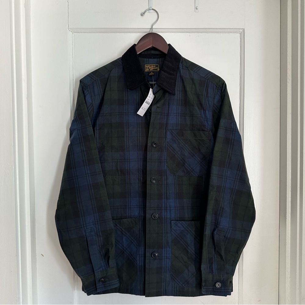 J.Crew Wallace and Barnes Waxed Cotton Tartan Chore Jacket Men’s Size Medium